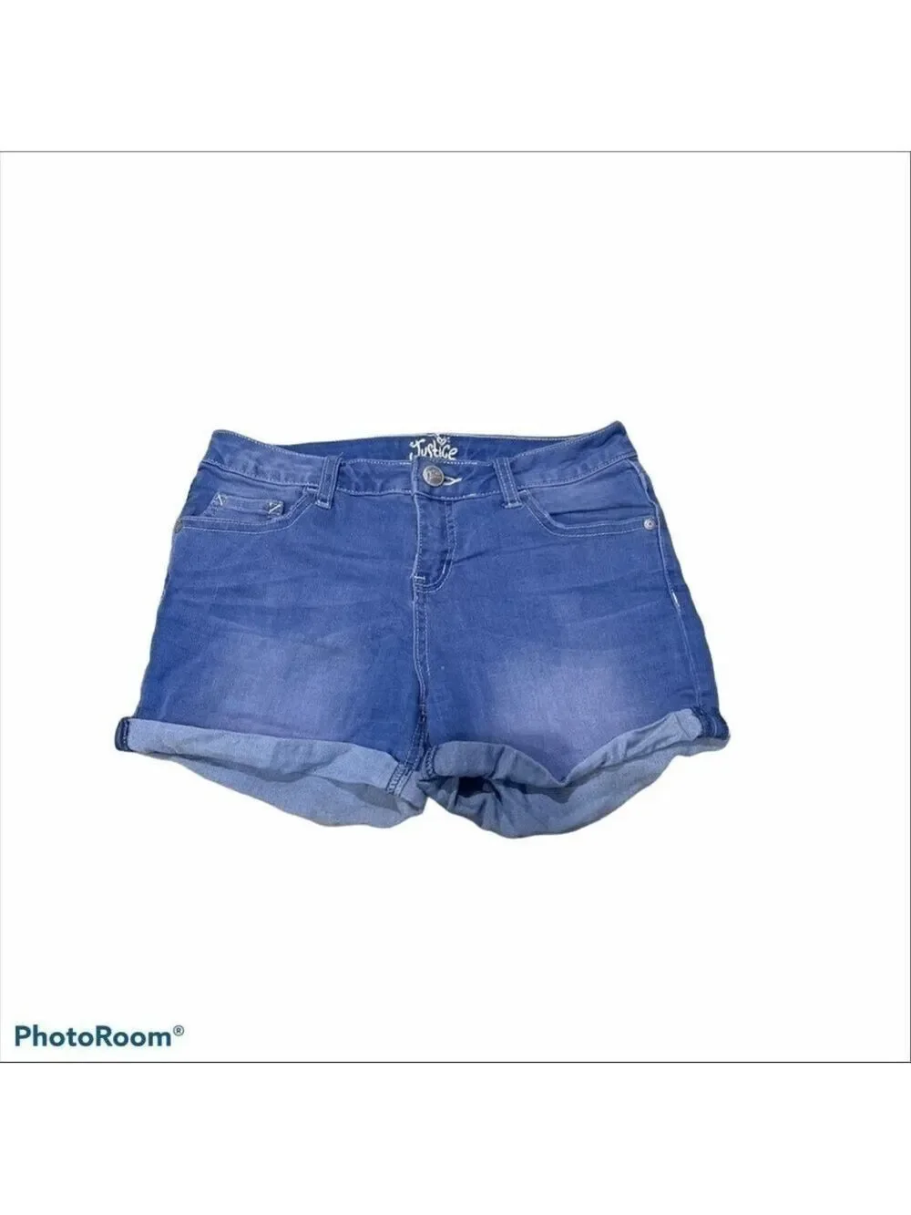 JUSTICE Cuffed Denim Shorts size 14